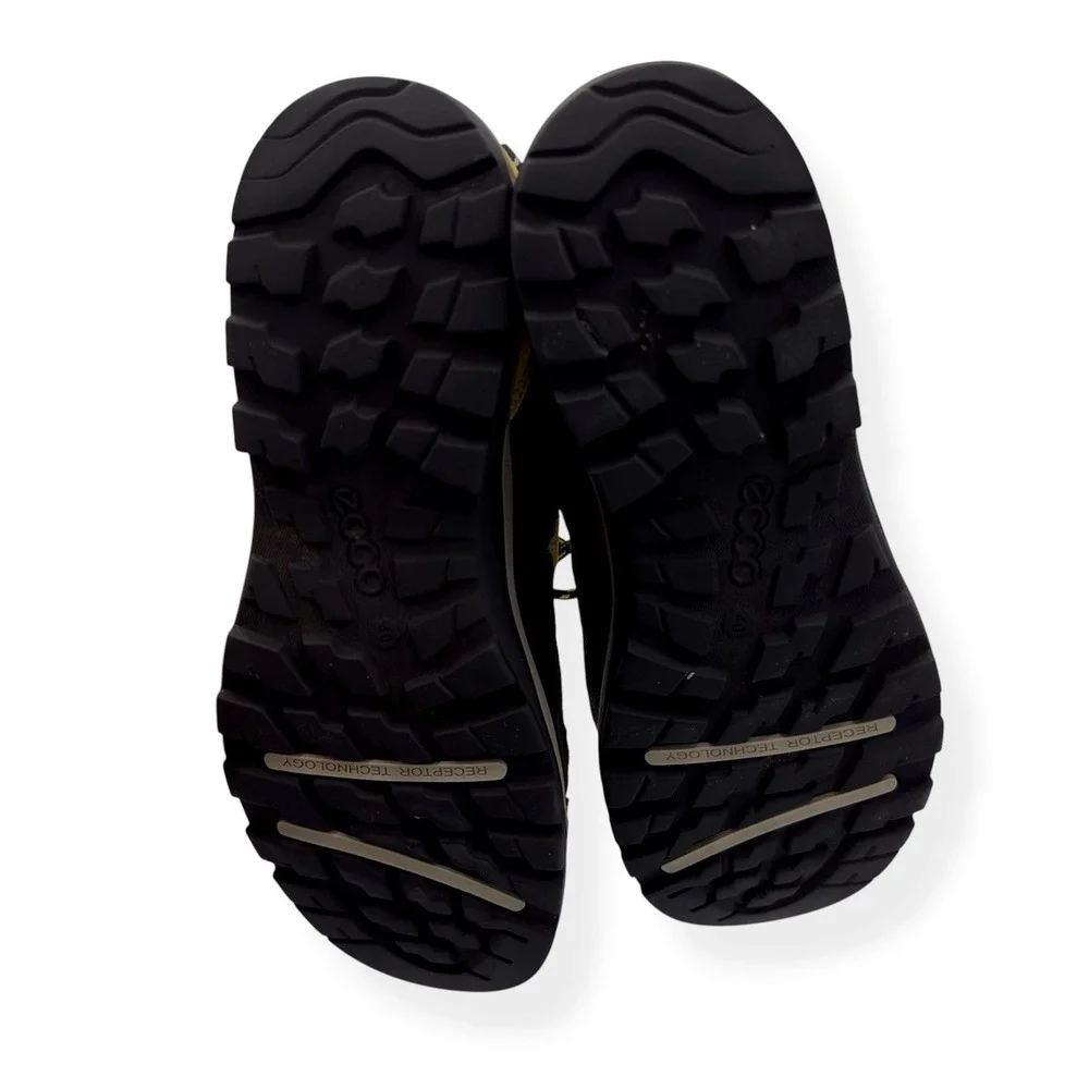 Ecco Yura Receptor Shoes Womens 9.5 US / 40 EU Yellow Black Leather Hiking Trail - Picture 12 of 14